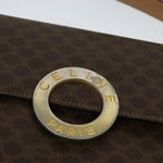 Celine Vintage Macadam Circle Logo Shoulder Bag Canvas and Leather - image 12