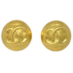 Chanel Vintage CC Round Clip-On Earrings Metal Small - image 1
