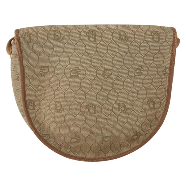 Christian Dior Vintage Honeycomb Flap Crossbody Bag Canvas and Leather