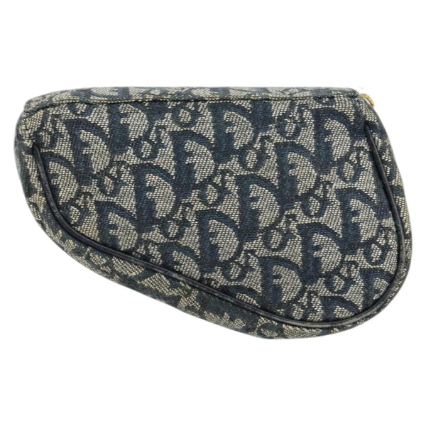 Christian Dior Vintage Saddle Coin Purse Diorissimo Canvas
