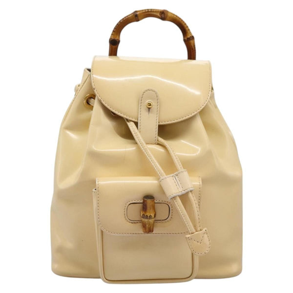 Gucci Vintage Bamboo Backpack Patent Mini - image 1