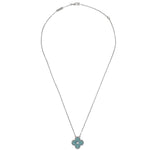 Van Cleef & Arpels Vintage Alhambra Pendant Necklace 18K White Gold and Green Celadon Sevres Porcelain with Diamond - image 1