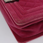 Chanel Boy Flap Bag Quilted Velvet Old Medium - image 14