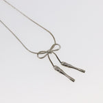 Christian Dior Bow CD Pendant Necklace Metal with Crystal - image 11