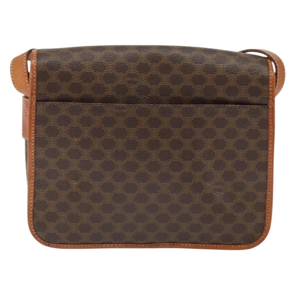 Celine Vintage Macadam Shoulder Bag Canvas and Leather