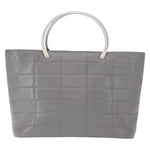 Chanel Vintage Chocolate Bar Metal Ring Tote Quilted Lambskin Medium - image 2