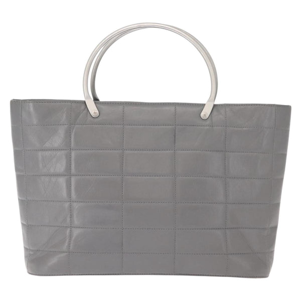 Chanel Vintage Chocolate Bar Metal Ring Tote Quilted Lambskin Medium