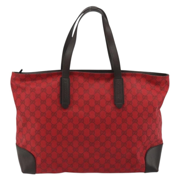 Gucci Original Zip Tote GG Canvas with Leather Large