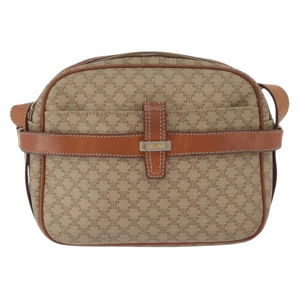 Celine Vintage Macadam Shoulder Bag Canvas and Leather - image 1