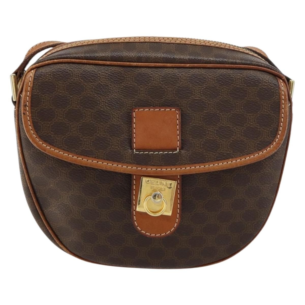 Celine Vintage Macadam Shoulder Bag Canvas and Leather - image 1