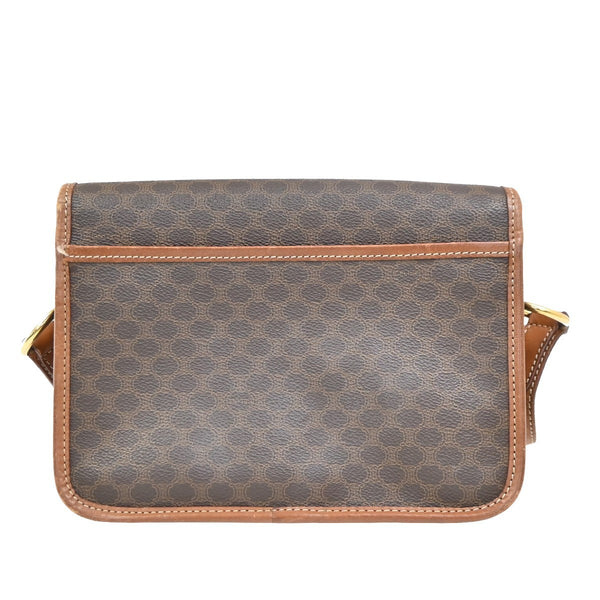 Celine Vintage Macadam Shoulder Bag Canvas and Leather