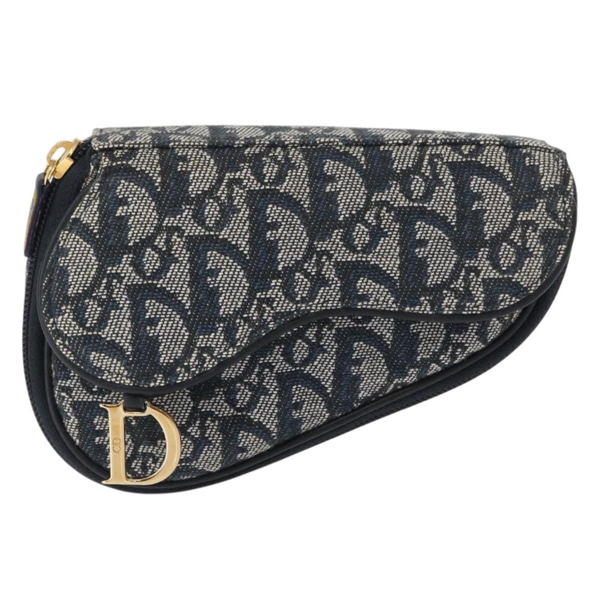 Christian Dior Saddle Zip Pouch Diorissimo Canvas - image 1