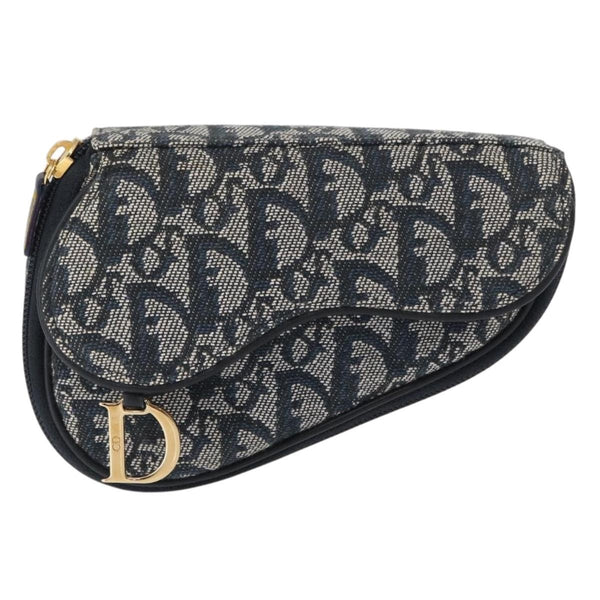 Christian Dior Saddle Zip Pouch Diorissimo Canvas - image 1