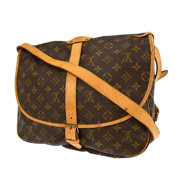 Louis Vuitton Saumur Handbag Monogram Canvas 35
