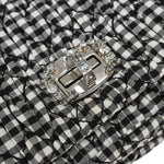 Miu Miu Crystal Clutch Matelasse Gingham Print Canvas Small - image 7