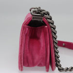 Chanel Boy Flap Bag Quilted Velvet Old Medium - image 4
