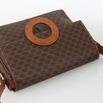 Celine Vintage Macadam Circle Logo Shoulder Bag Canvas and Leather - image 13