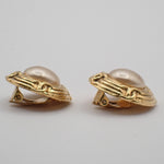 Chanel Vintage Round Clip-On Earrings Metal with Faux Pearl - image 10