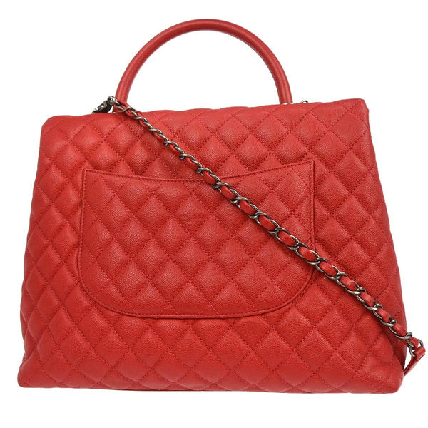 Chanel Coco Top Handle Bag Quilted Caviar Medium