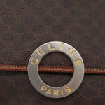 Celine Vintage Macadam Circle Logo Shoulder Bag Canvas and Leather - image 12
