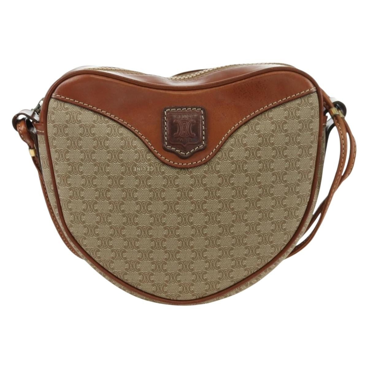 Celine Vintage Macadam Shoulder Bag Canvas and Leather - image 1