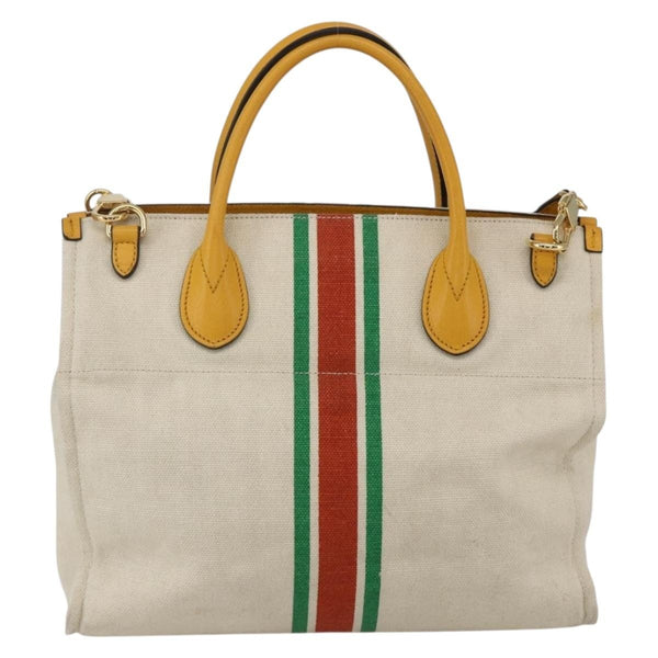 Gucci Foldable Web Tote Canvas with Leather Small
