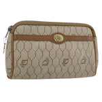 Christian Dior Vintage Honeycomb Zip Pouch Canvas and Leather - image 1