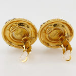 Chanel Vintage Round Clip-On Earrings Metal with Faux Pearl - image 3