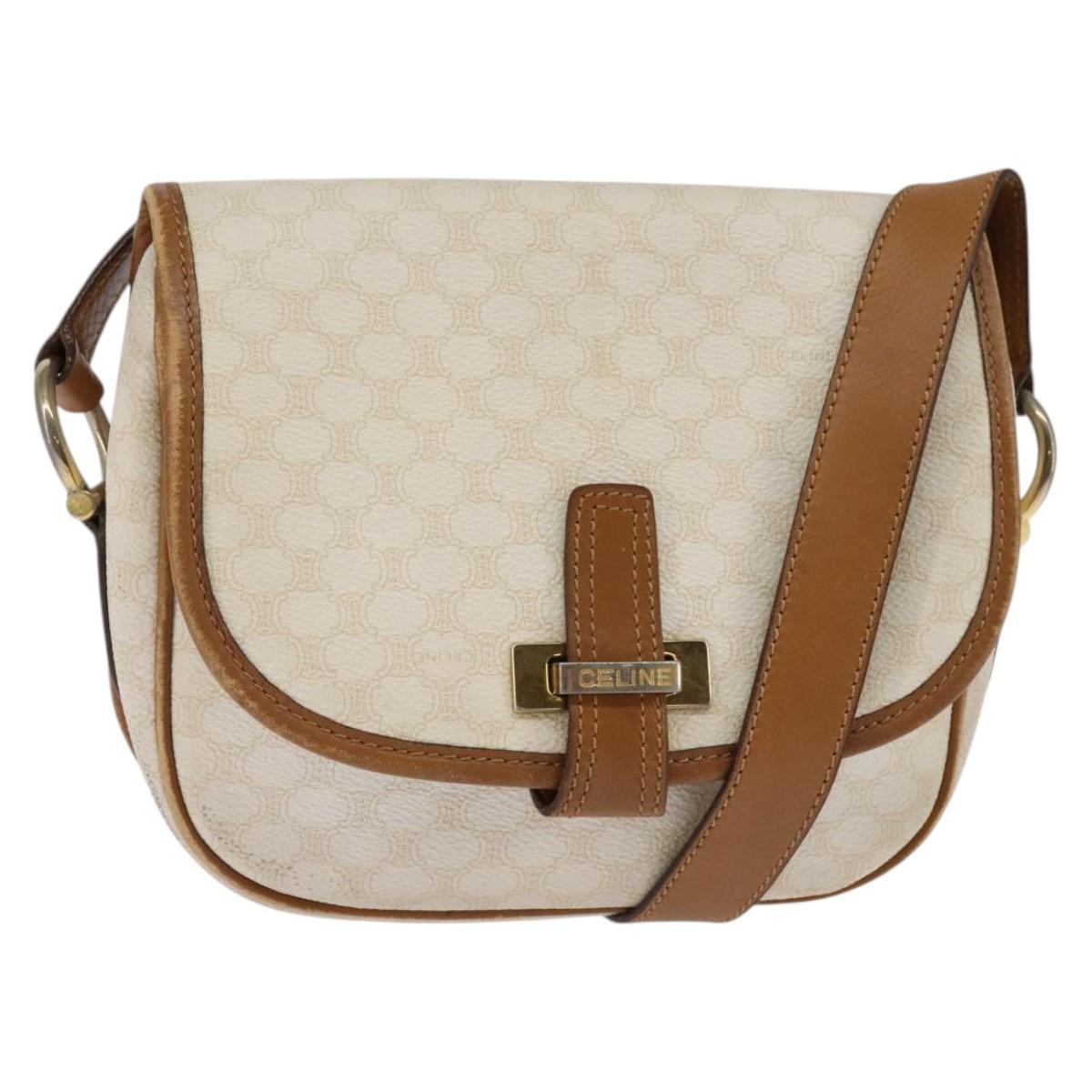 Celine Vintage Macadam Shoulder Bag Canvas and Leather - image 1