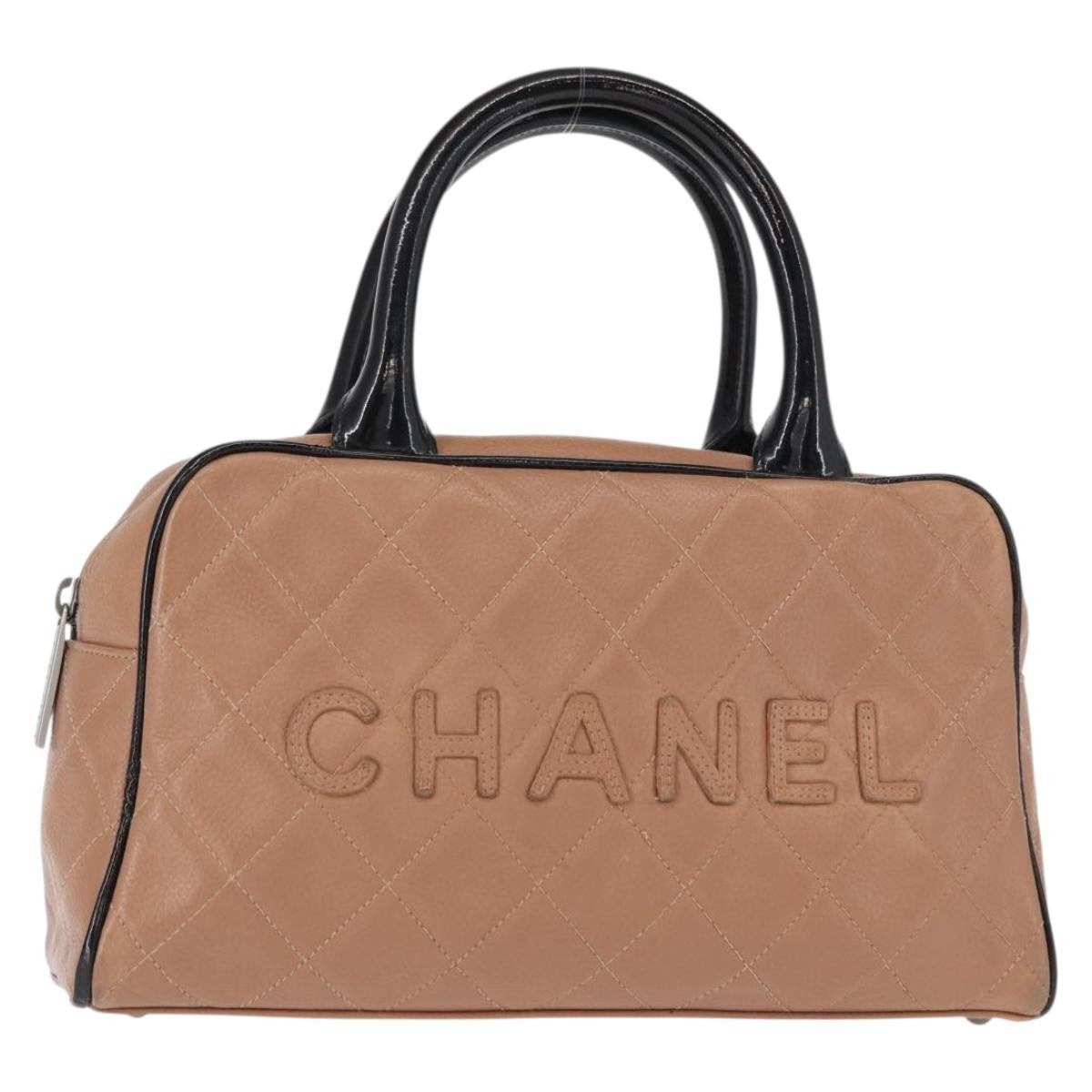 Chanel Embossed Logo Bowler Bag Quilted Caviar Small - image 1