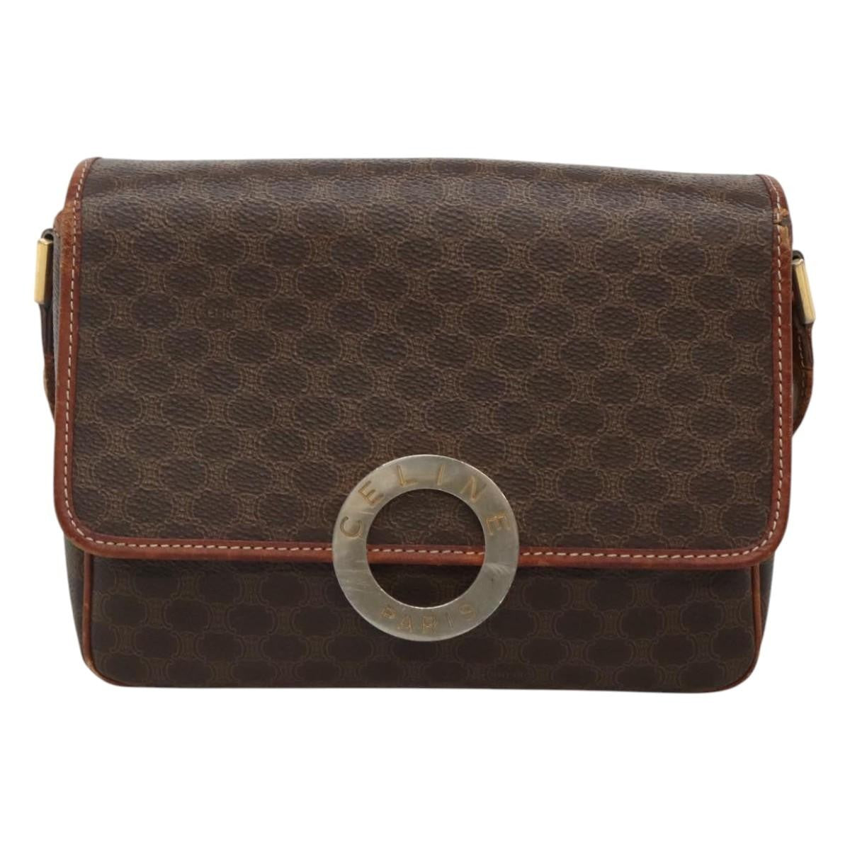 Celine Vintage Macadam Shoulder Bag Canvas and Leather - image 1