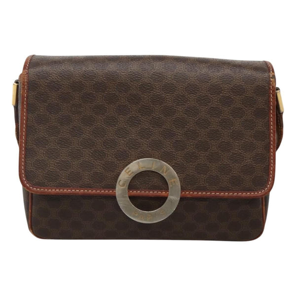 Celine Vintage Macadam Shoulder Bag Canvas and Leather - image 1