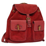 Gucci Vintage Bamboo Backpack Suede and Leather - image 13