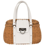 Salvatore Ferragamo Basket Gancini Handbag Leather and Wicker - image 1