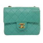 Chanel Square Classic Single Flap Bag Quilted Lambskin Mini - image 13