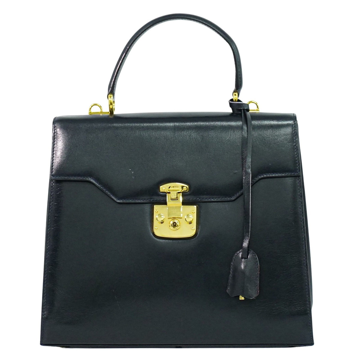 Gucci Vintage Lady Lock Top Handle Bag Leather Medium - image 1