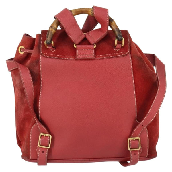 Gucci Vintage Bamboo Backpack Suede Medium