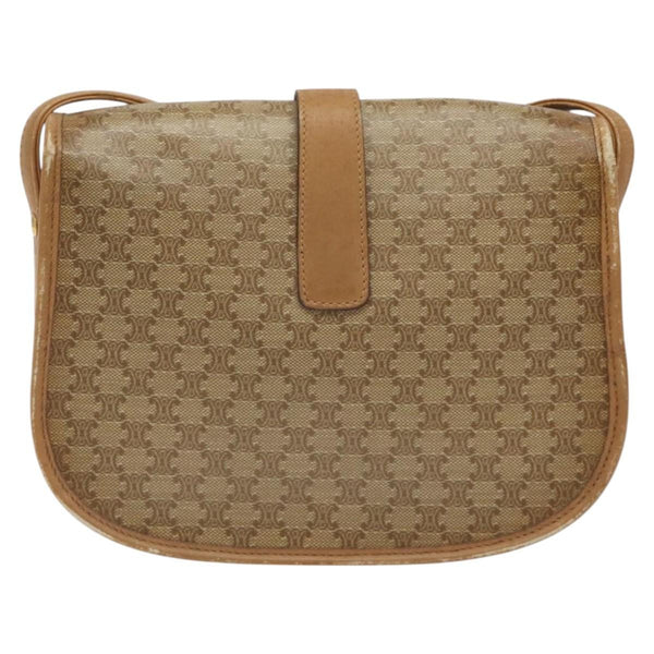 Celine Vintage Macadam Shoulder Bag Canvas and Leather