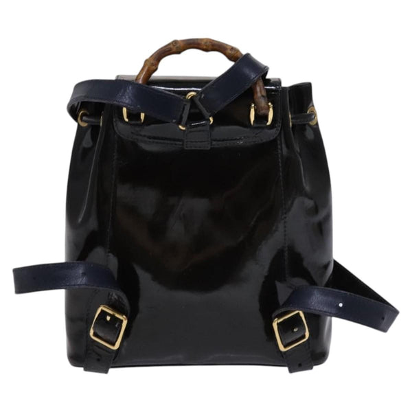 Gucci Vintage Bamboo Backpack Patent Mini