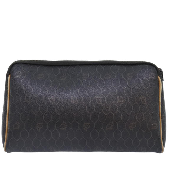 Christian Dior Vintage Honeycomb Zip Pouch Canvas and Leather