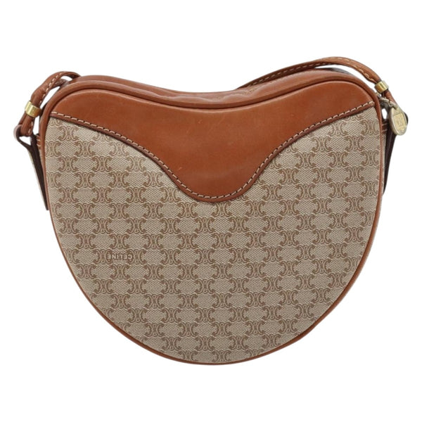Celine Vintage Macadam Shoulder Bag Canvas and Leather