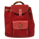 Gucci Vintage Bamboo Backpack Suede Small - image 17