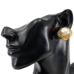 Chanel Vintage Round Clip-On Earrings Metal with Faux Pearl - image 10