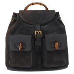 Gucci Vintage Bamboo Backpack Suede Medium - image 17