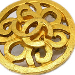 Chanel Vintage CC Round Clip-On Earrings Metal Small - image 3