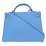 Hermes Kelly Handbag Blue Epsom with Palladium Hardware 35 - image 2