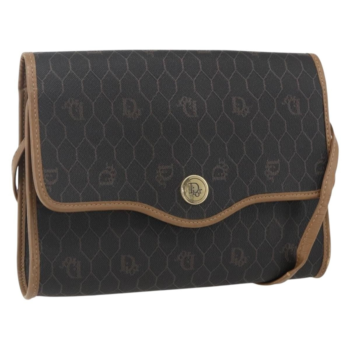 Christian Dior Vintage Honeycomb Flap Crossbody Bag Canvas and Leather - image 1