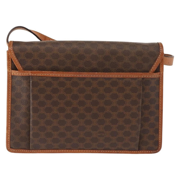 Celine Vintage Macadam Shoulder Bag Canvas and Leather