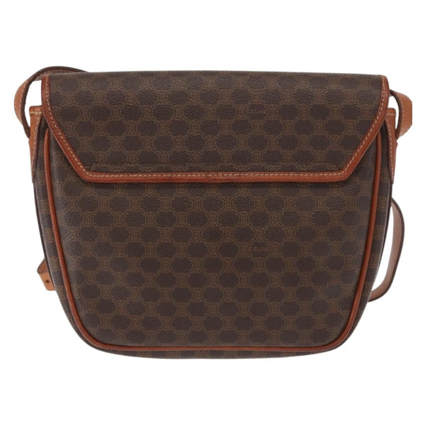 Celine Vintage Macadam Shoulder Bag Canvas and Leather
