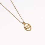 Christian Dior CD Round Pendant Necklace Metal - image 4